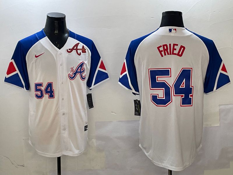 Men Atlanta Braves #54 Fried White City Edition 2025 Nike MLB Jersey style 2->new york mets->MLB Jersey